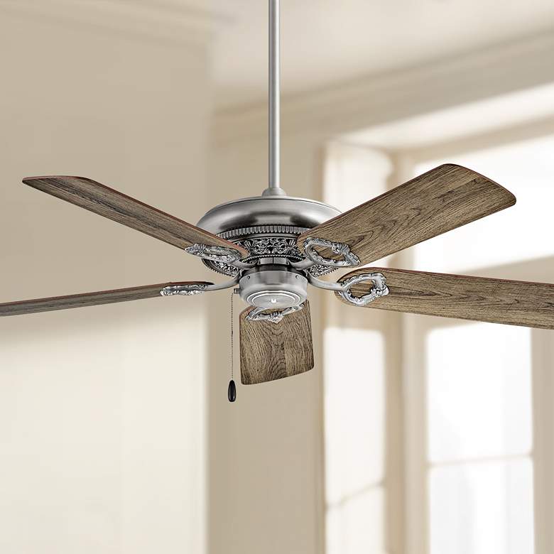 Image 1 52" Hinkley Lafayette Pewter Ceiling Fan with Pull Chain
