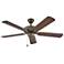 52" Hinkley Metro 5-Blade Bronze and Walnut Fan with Pull Chain