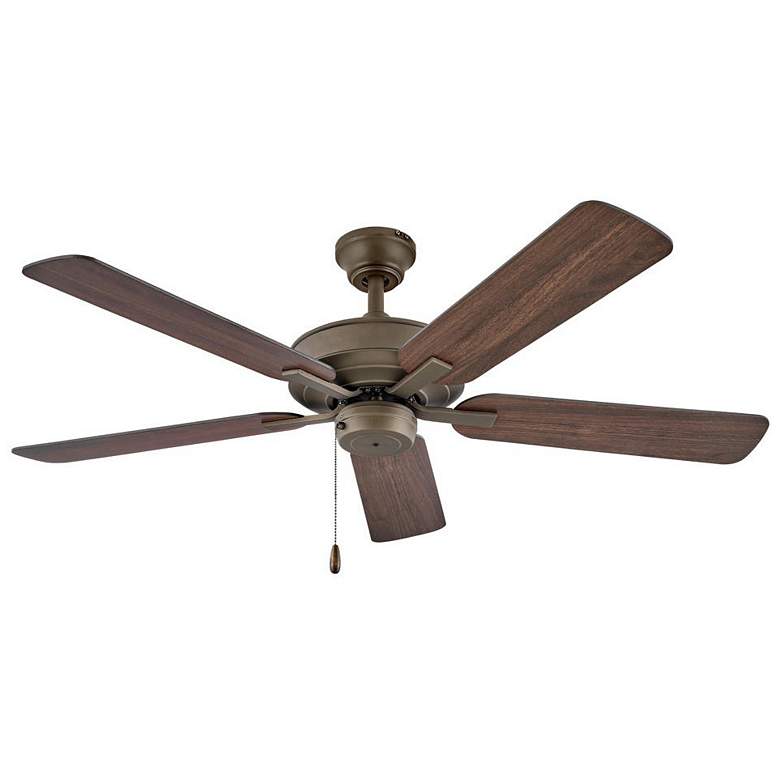 Image 1 52 inch Hinkley Metro 5-Blade Bronze and Walnut Fan with Pull Chain