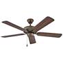 52" Hinkley Metro 5-Blade Bronze and Walnut Fan with Pull Chain