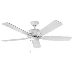 52&quot; Hinkley Metro 5-Blade White Finish Ceiling Fan with Pull Chain