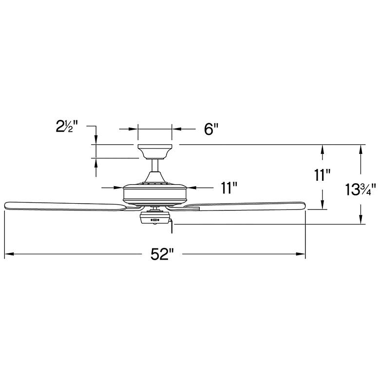 Image 7 52" Hinkley Metro 5-Blade White Finish Ceiling Fan with Pull Chain more views