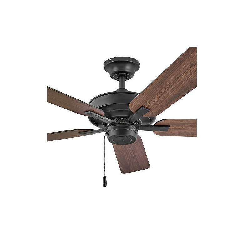 Image 2 52" Hinkley Metro Black and Walnut 5-Blade Ceiling Fan with Pull Chain more views