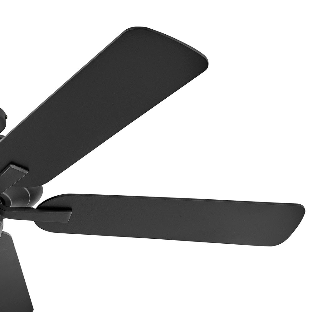 52" Hinkley Metro Black and Walnut 5-Blade Ceiling Fan with Pull Chain