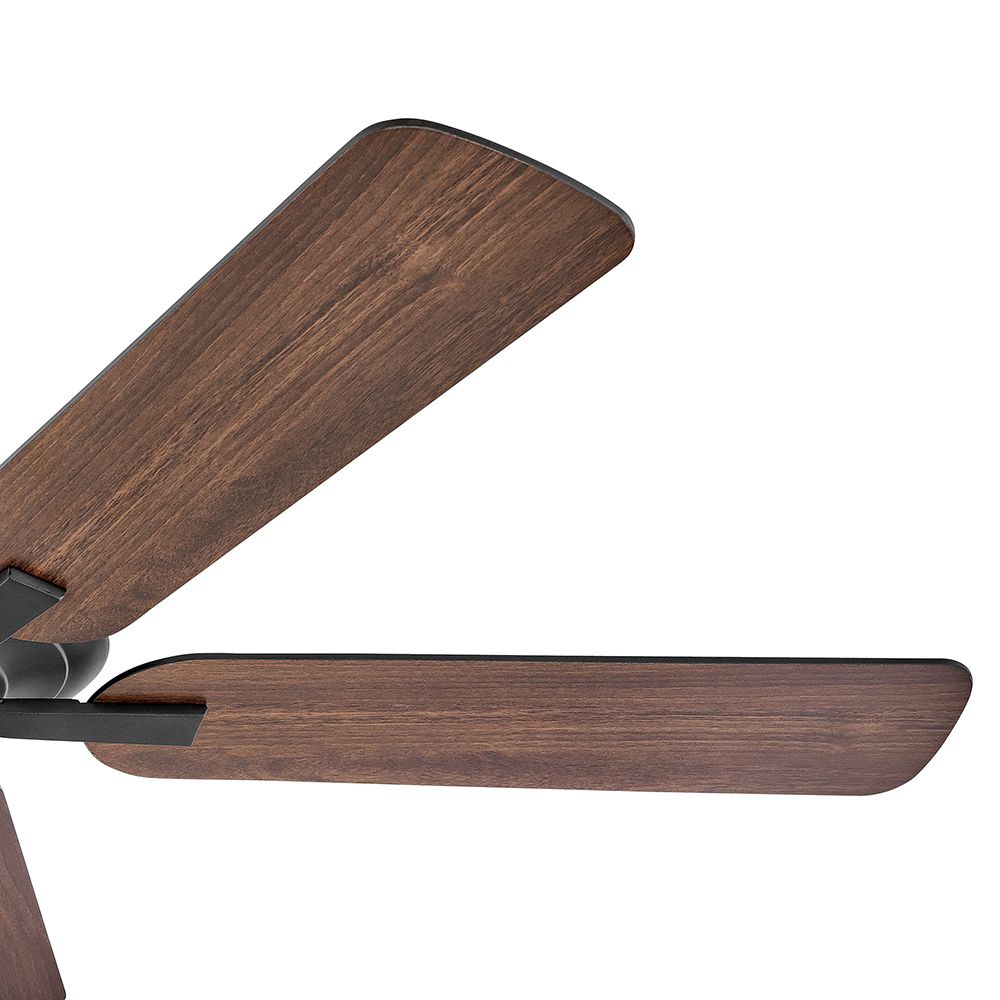 52" Hinkley Metro Black and Walnut 5-Blade Ceiling Fan with Pull Chain