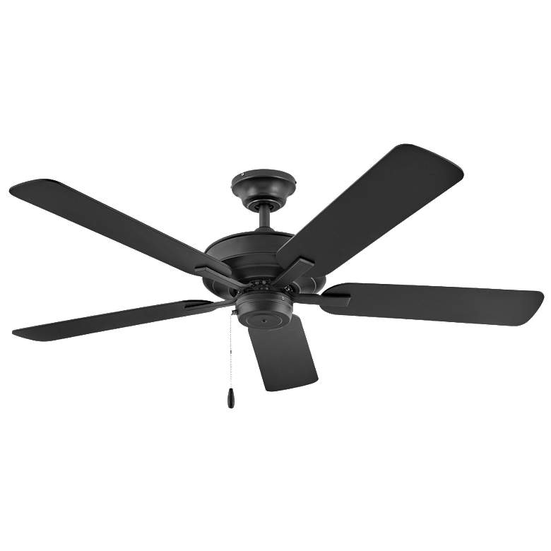 Image 1 52 inch Hinkley Metro Matte Black Wet Rated 5-Blade Pull Chain Ceiling Fan