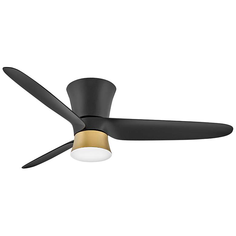 Image 1 52 inch Hinkley Neo LED Damp Brass and Black Smart Hugger Ceiling Fan