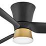 52" Hinkley Neo LED Damp Brass and Black Smart Hugger Ceiling Fan