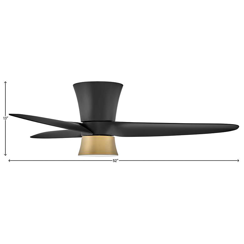 Image 5 52 inch Hinkley Neo LED Damp Brass and Black Smart Hugger Ceiling Fan more views