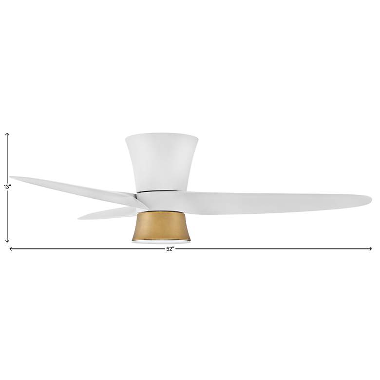 Image 7 52" Hinkley Neo Matte White Wet Rated LED Hugger Smart Ceiling Fan more views