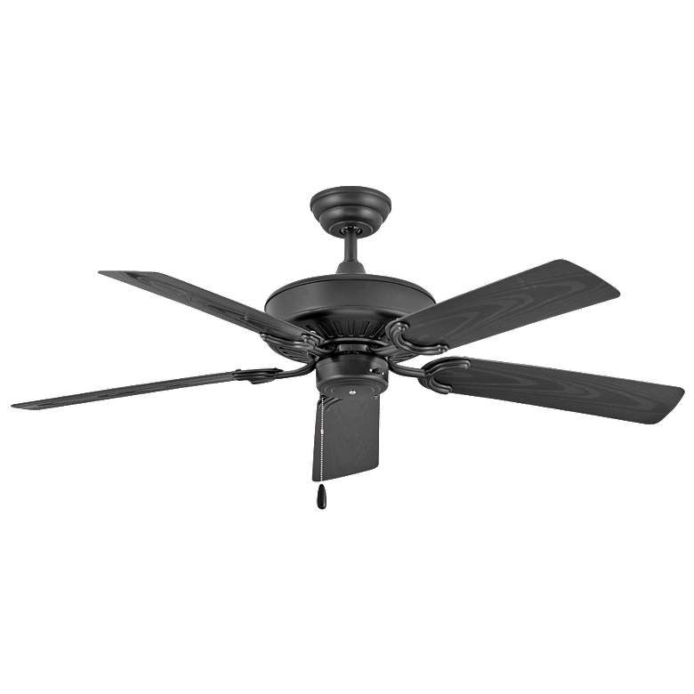 Image 1 52 inch Hinkley Oasis 5-Bade Matte Black Ceiling Fan with Pull Chain