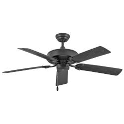 52&quot; Hinkley Oasis 5-Bade Matte Black Ceiling Fan with Pull Chain