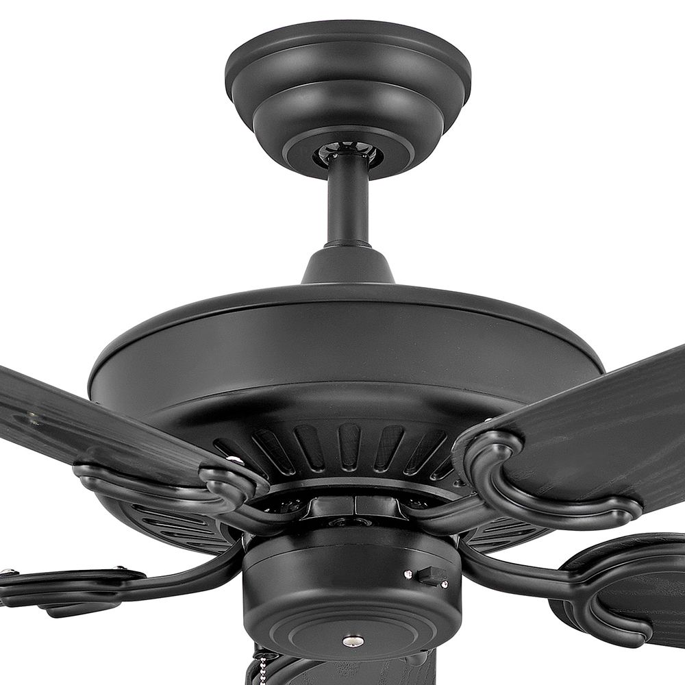 Image 7 52" Hinkley Oasis 5-Bade Matte Black Ceiling Fan with Pull Chain more views