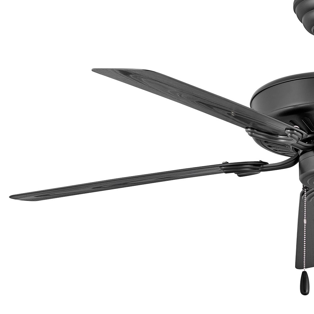 52" Hinkley Oasis 5-Bade Matte Black Ceiling Fan with Pull Chain