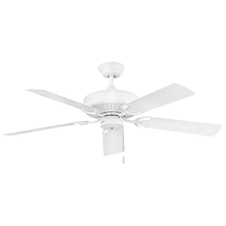 Image 1 52 inch Hinkley Oasis White Finish 5-Blade Pull Chain Ceiling Fan
