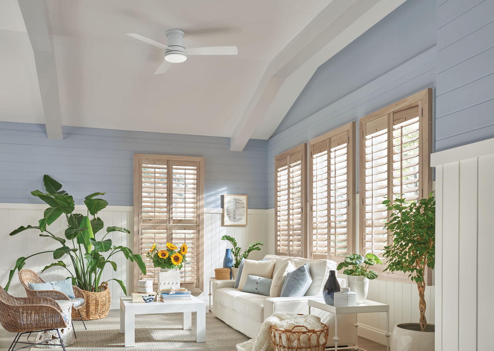 Image 4 52" Hinkley Trey Brushed Nickel Wet Rated LED Hugger Ceiling Fan more views