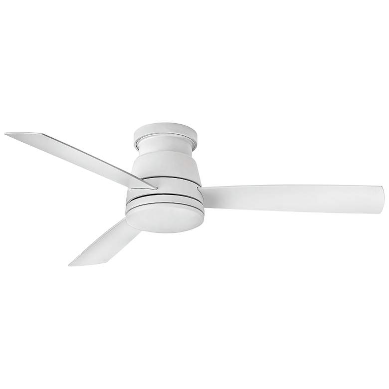 Image 2 52 inch Hinkley Trey Matte White Wet Rated LED Hugger Ceiling Fan