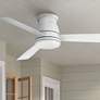 52" Hinkley Trey Matte White Wet Rated LED Hugger Ceiling Fan