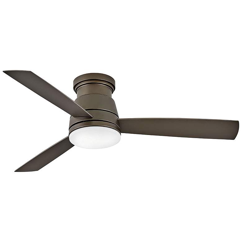 Image 2 52 inch Hinkley Trey Metallic Matte Bronze Wet LED Hugger Ceiling Fan