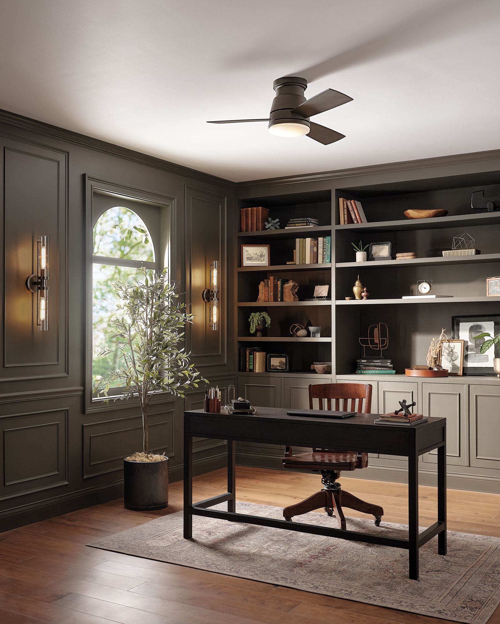 Image 5 52" Hinkley Trey Metallic Matte Bronze Wet LED Hugger Ceiling Fan more views