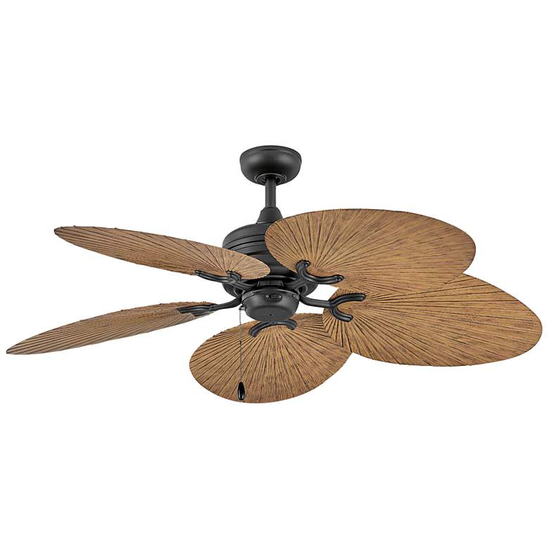 Image 1 52" Hinkley Tropic Air Matte Black Wet Rated Pull Chain Ceiling Fan