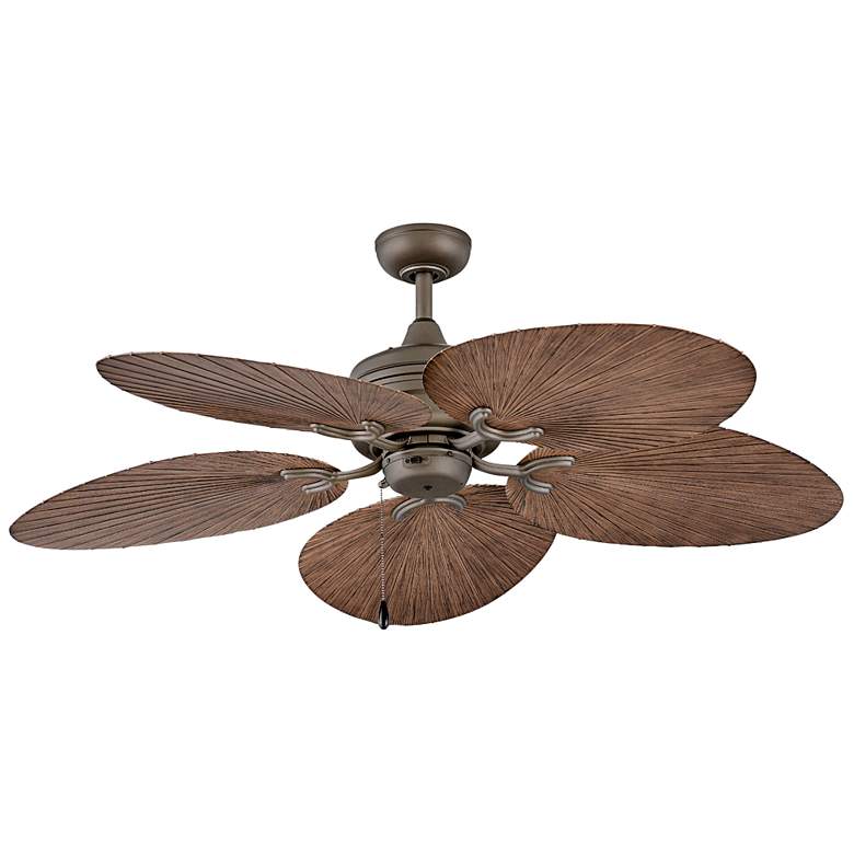 Image 1 52" Hinkley Tropic Air Matte Bronze Wet Rated Pull Chain Ceiling Fan