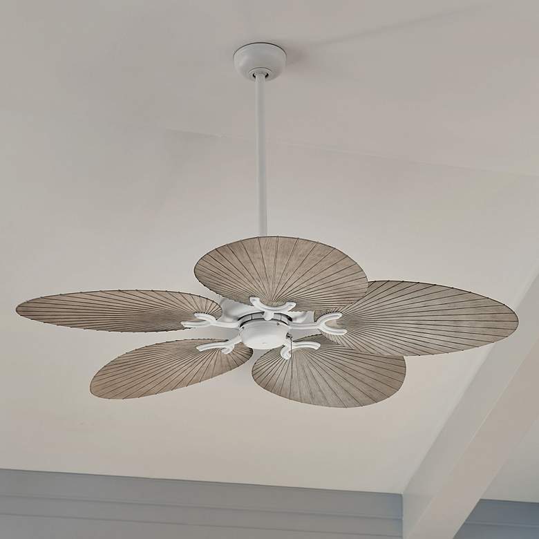 Image 2 52 inch Hinkley Tropic Air Matte White Wet Rated Pull Chain Ceiling Fan