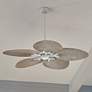 52" Hinkley Tropic Air Matte White Wet Rated Pull Chain Ceiling Fan in scene