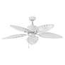 52" Hinkley Tropic Air Matte White Wet Rated Pull Chain Ceiling Fan in scene