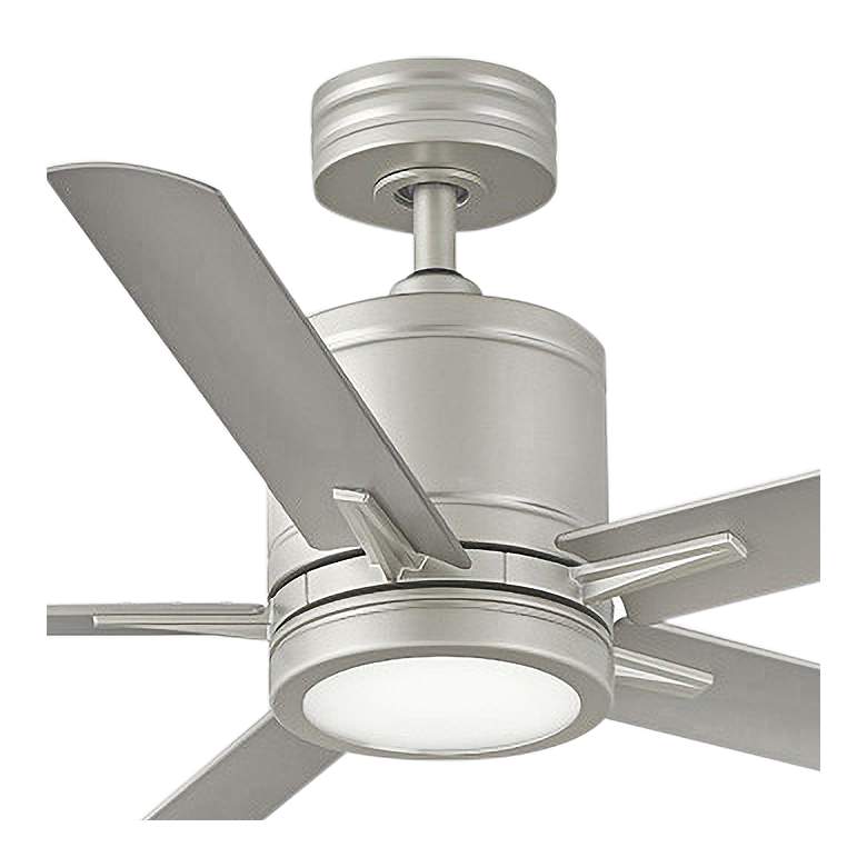 Image 4 52" Hinkley Vail Brushed Nickel Smart LED Outdoor Ceiling Fan more views