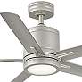 52" Hinkley Vail Brushed Nickel Smart LED Outdoor Ceiling Fan in scene