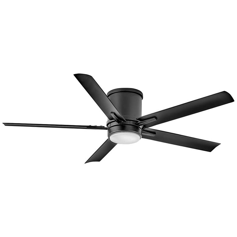 Image 1 52" Hinkley Vail Flush Black LED Wet Hugger Smart Ceiling Fan