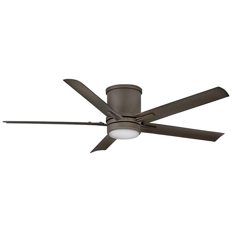 Image 1 52" Hinkley Vail Flush Bronze LED Wet Hugger Smart Ceiling Fan