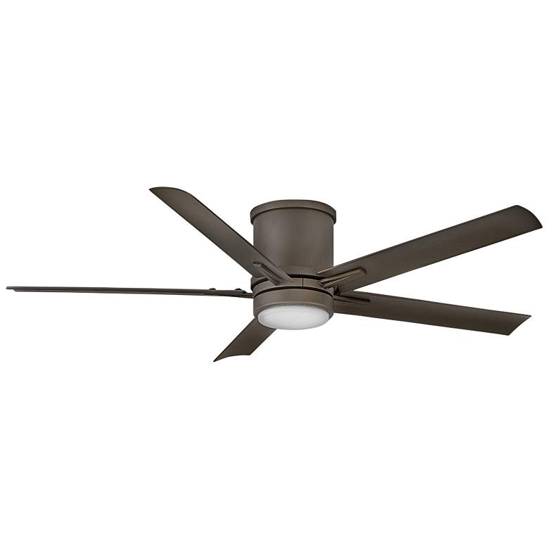 Image 1 52 inch Hinkley Vail Flush Bronze LED Wet Hugger Smart Ceiling Fan