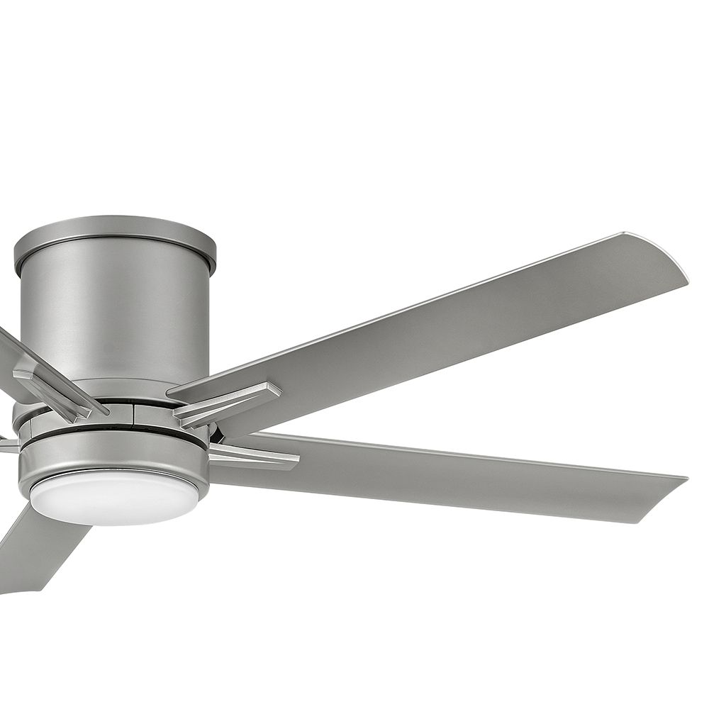 52" Hinkley Vail Flush Nickel Wet Hugger Smart Ceiling Fan with Remote