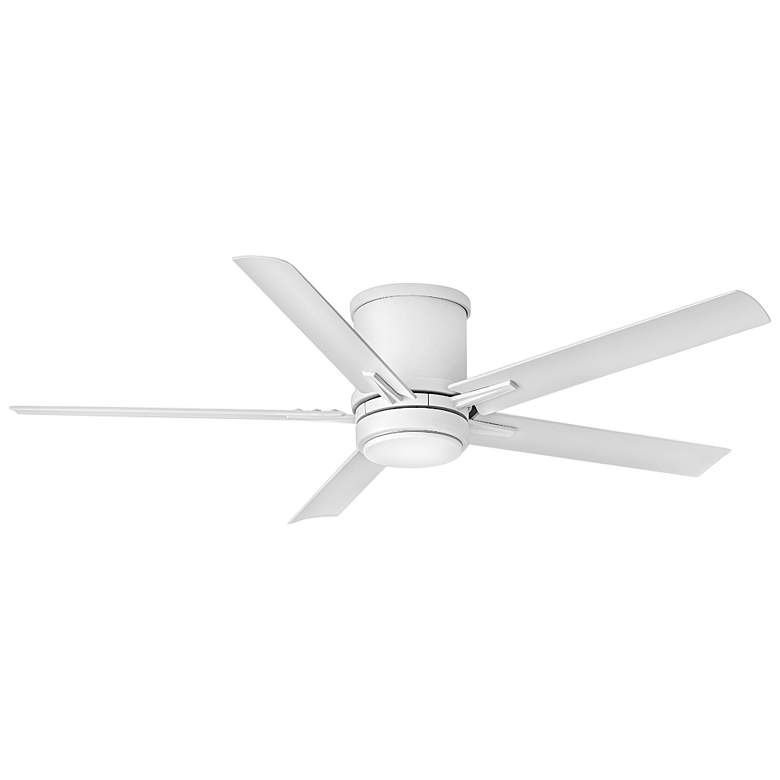 Image 1 52" Hinkley Vail Flush White LED Wet Hugger Smart Ceiling Fan