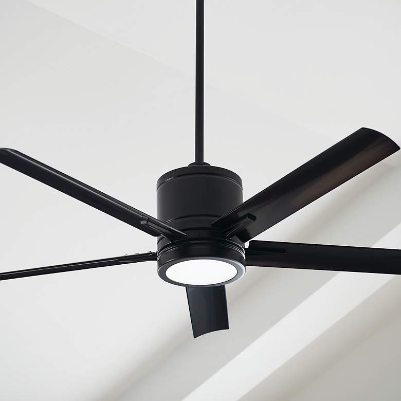 Image 1 52" Hinkley Vail Matte Black Smart LED Outdoor Ceiling Fan