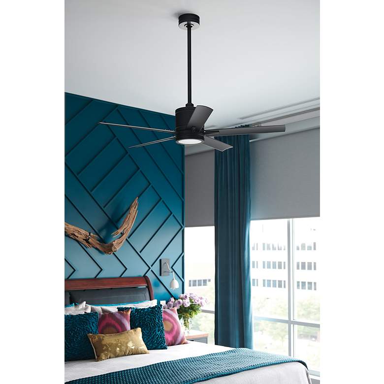 Image 4 52" Hinkley Vail Matte Black Smart LED Outdoor Ceiling Fan more views