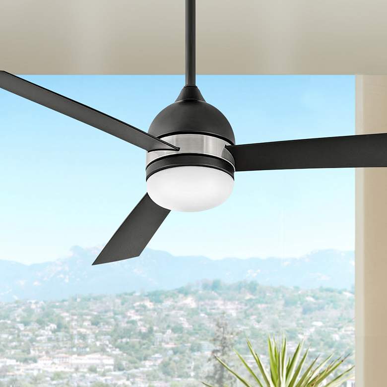 Image 1 52 inch Hinkley Verge Matte Black Wet Rated LED Ceiling Fan
