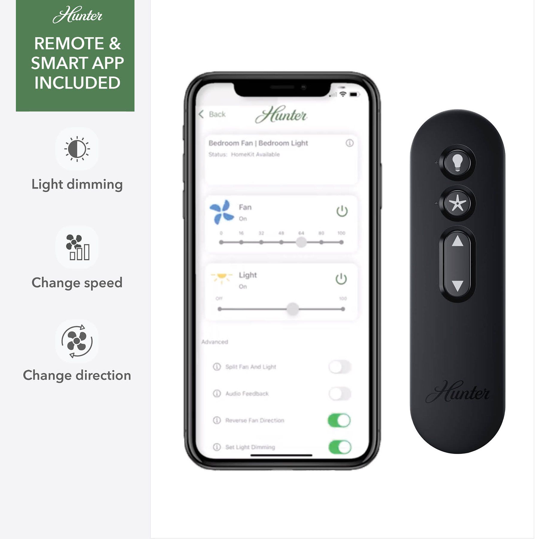 Image 7 52" Hunter Aeronaut Matte Black LED Smart Ceiling Fan more views