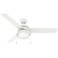 52" Hunter Aker Fresh White Ceiling Fan with LED Light Kit