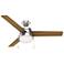 52" Hunter Aker LED Brushed Nickel Ceiling Fan with Pull Chain
