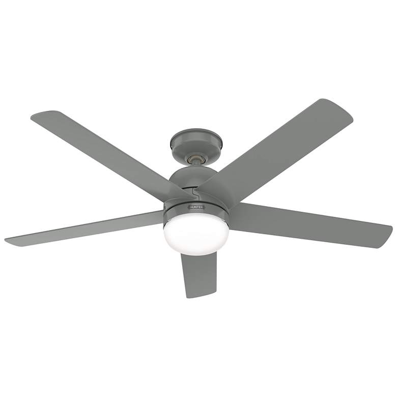 Image 1 52" Hunter Anorak Quartz Grey WeatherMax LED Wall Control Ceiling Fan