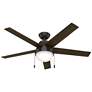 52" Hunter Anslee LED Bronze Ceiling Fan with Pull Chain