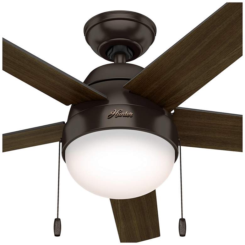 Image 4 52" Hunter Anslee LED Bronze Ceiling Fan with Pull Chain more views