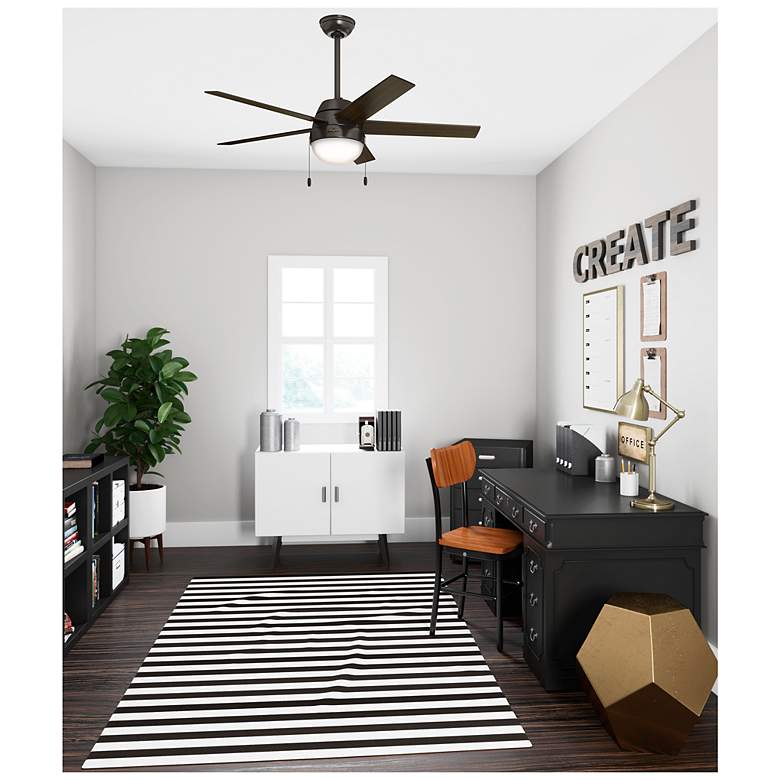 Image 5 52" Hunter Anslee LED Bronze Ceiling Fan with Pull Chain more views