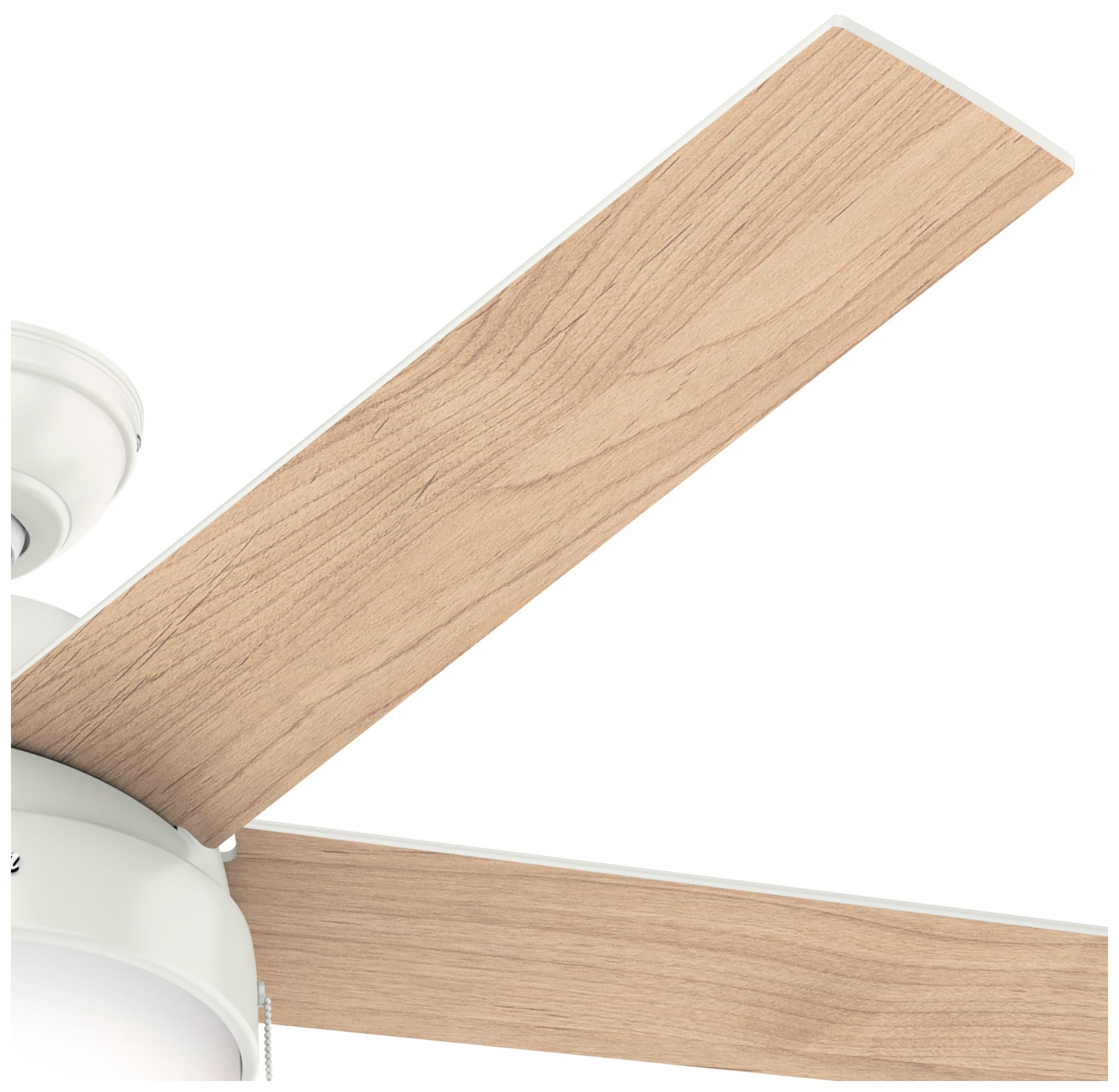 Image 3 52" Hunter Anslee LED Fresh White Finish Ceiling Fan with Pull Chain more views