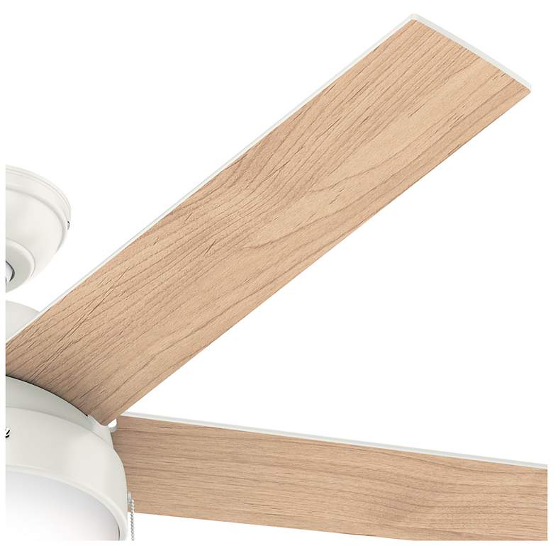 Image 3 52" Hunter Anslee LED Fresh White Finish Ceiling Fan with Pull Chain more views