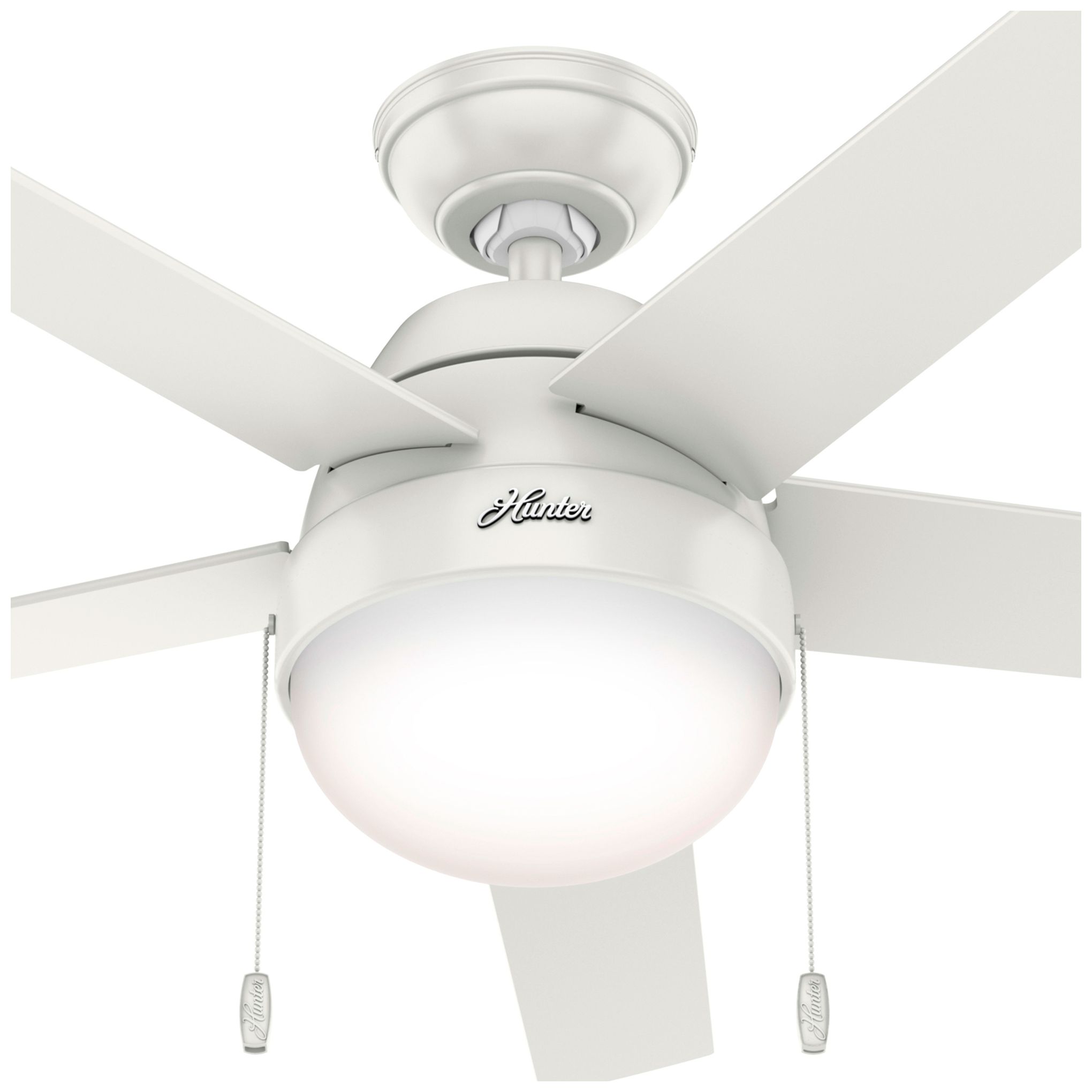 Image 4 52" Hunter Anslee LED Fresh White Finish Ceiling Fan with Pull Chain more views