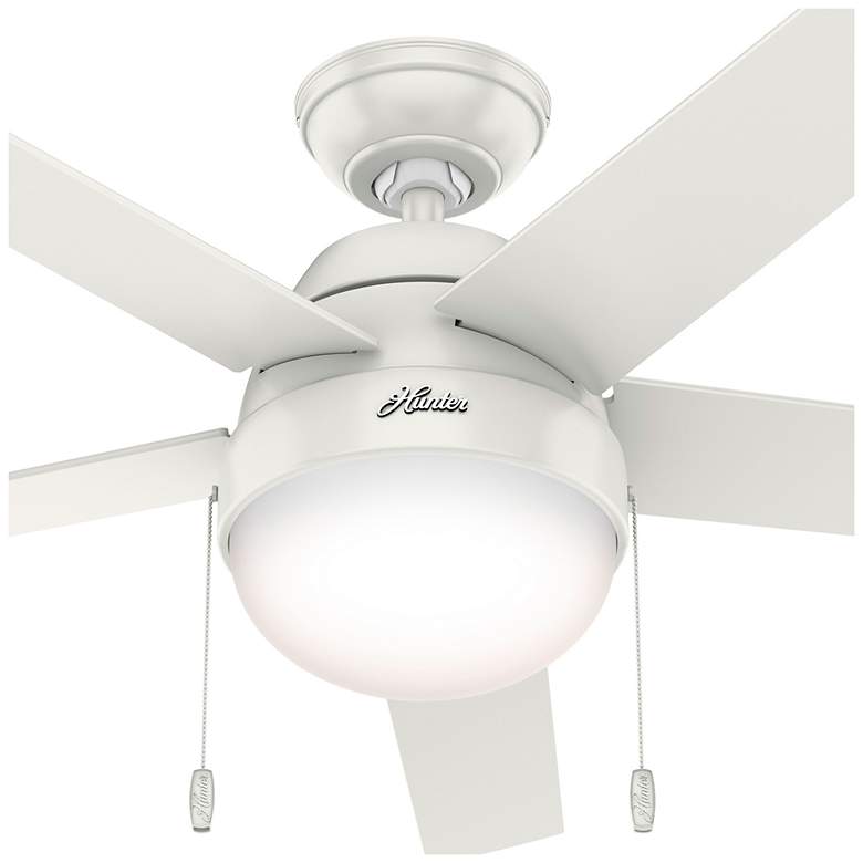 Image 4 52" Hunter Anslee LED Fresh White Finish Ceiling Fan with Pull Chain more views